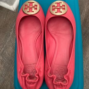 Tory Burch classic reva ballet flats pink size 7